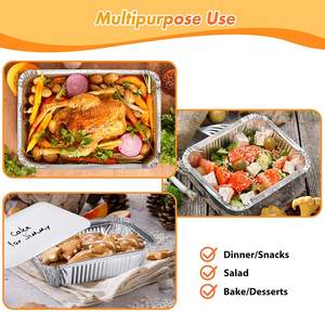 Gran oferta, uso de envasado de alimentos, caja de lata para llevar de alta calidad, bandeja de comida para hornear, papel de aluminio plateado, papel de aluminio Fastfood - Product Image 3