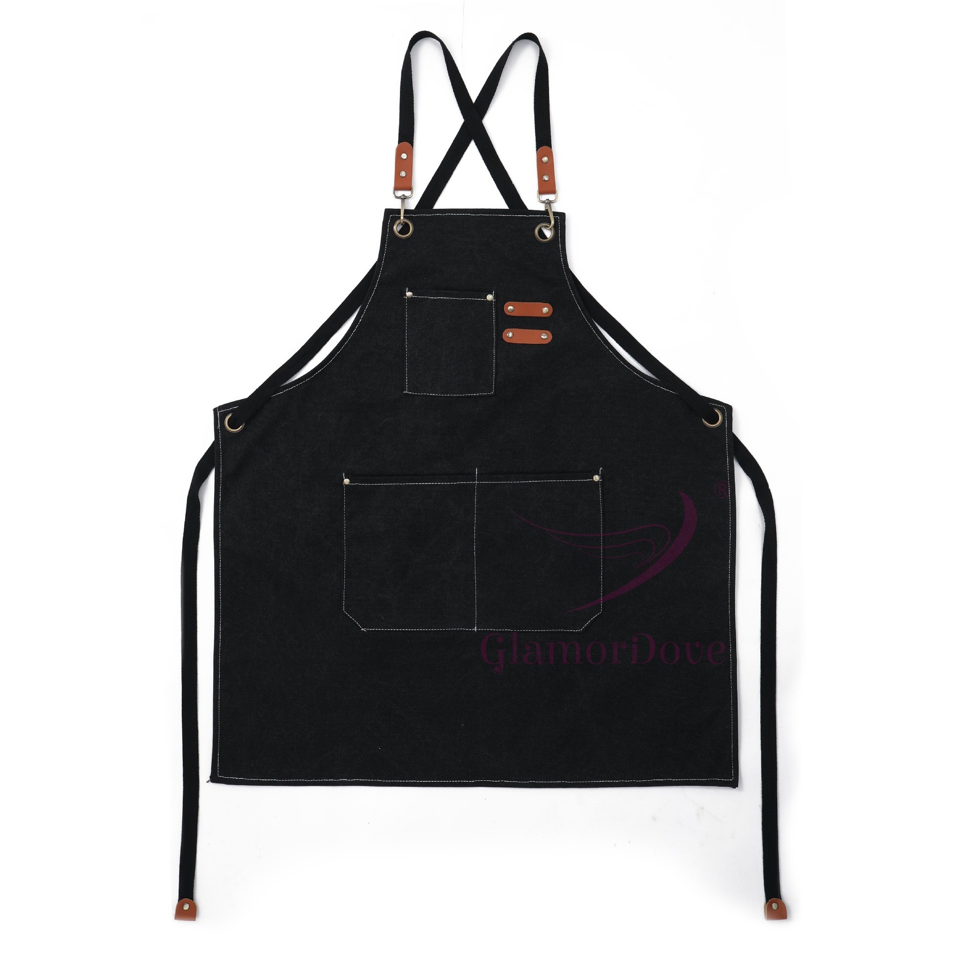 Накидка GlamorDove для парикмахерской, парикмахерский фартук с регулируемыми лямками и большими карманами, с индивидуальным логотипом