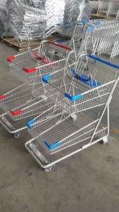 MOQ 50 יחידות טכניבלט 5640 עגלת קניות דו-קומתית, גלגלי PU 5 אינץ' צבועים באבקה בסגנון אמריקאי עגלת סופרמרקט דו-קומתית - Product Image 6