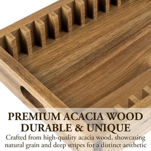 Plateau de rangement personnalisé pour CD DVD en <span class=keywords><strong>bois</strong></span> massif d'acacia de qualité supérieure avec poignées de transport découpées - Product Image 2