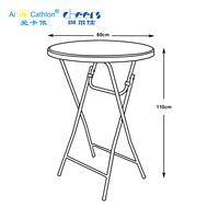 Table de cocktail pliante en plastique à plateau haut pour événements, vente en gros