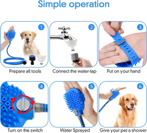 De gran oferta, herramienta de aseo portátil para interiores y exteriores para perros y gatos, rociador de ducha de silicona para mascotas, cepillo de baño de masaje - Product Image 6