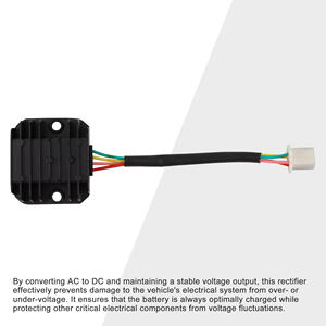 GOOFIT 12V Régulateur <span class=keywords><strong>de</strong></span> <span class=keywords><strong>tension</strong></span> pour <span class=keywords><strong>moto</strong></span> Redresseur 4 fils Demi-onde Remplacement pour GY6 <span class=keywords><strong>50cc</strong></span> 125cc 150cc Scooter ATV - Product Image 4