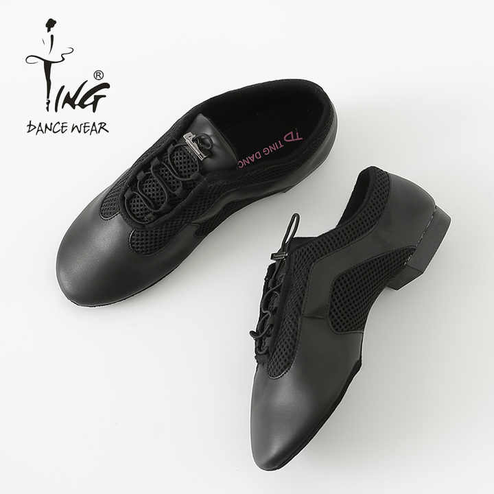 Wholesale Jazz Dance Shoes Lace-up Mesh Suede Upper Cotton Lining