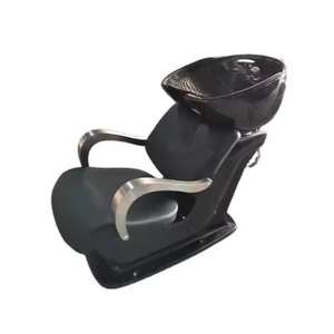 Un ensemble de fauteuil-lit de shampooing en acier inoxydable moderne, best-seller, pour salon de coiffure, avec station de lavage et évier - Product Image 2