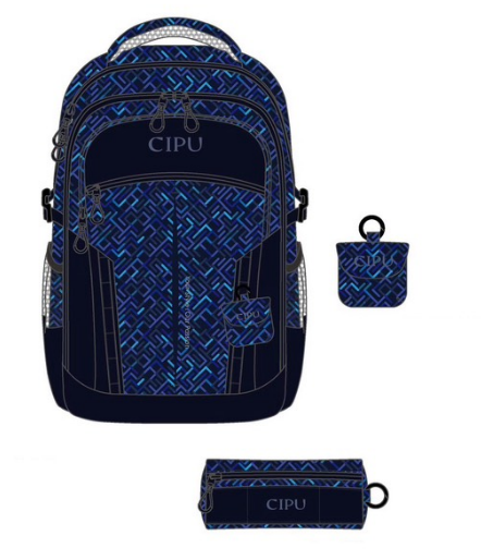 Estampado geométrico azul marino