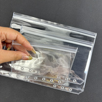 Pochettes durables en PVC transparent A5 A6 A7 Enveloppes pour espèces sans fermeture à glissière Produits de classement pour portefeuille Double poches Budget Enveloppe scellée