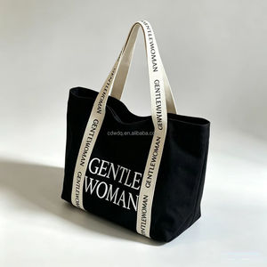 Sac fourre-tout en toile de coton imprimé avec sangle personnalisée, sac de shopping publicitaire tendance, sac fourre-tout promotionnel - Product Image 4