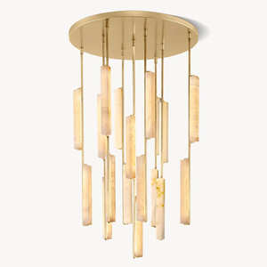 Fashionable High Quality Alabaster Chandelier for High <b>Ceilings</b> Living Room Staircase Chandelier Modern Luxury Brass Chandeliers - Product Image 5