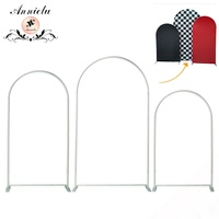 Support de toile de fond ANNIELU stable en 3 parties en forme de U, multi-tailles, pour mariages, fêtes, événements et décorations d'anniversaire
