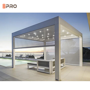 Pérgola Motorizada <span class=keywords><strong>para</strong></span> Exteriores con Marco <span class=keywords><strong>de</strong></span> Aluminio <span class=keywords><strong>de</strong></span> Tubo Cuadrado Moderno, <span class=keywords><strong>Techo</strong></span> <span class=keywords><strong>de</strong></span> Láminas Ajustables, Protección Solar, <span class=keywords><strong>Techo</strong></span> <span class=keywords><strong>de</strong></span> Láminas <span class=keywords><strong>de</strong></span> Aluminio - Product Image 4