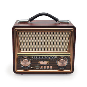 Radio rétro vintage R-2055 AM/FM/SW multi-bandes, lecteur MP3 1800mAh, fente USB/TF, haut-parleur portable - Product Image 1
