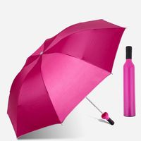 Parapluie manuel moderne promotionnel avec logo, coffret cadeau bouteille de vin pour la pluie