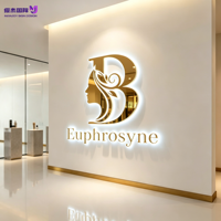 Lettres d'entreprise lumineuses en métal sur mesure, enseigne rétroéclairée par LED en acier inoxydable, logo de marque personnalisable pour salon, boutique
