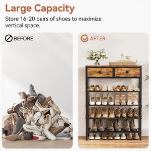 SENYU Zapatero Metálico Desmontable de Cuatro Niveles, Mueble de Almacenamiento Moderno y Minimalista para Entrada, Organizador con Cajones para Sala de Estar/Comedor - Product Image 6