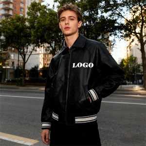 Nuova Collezione: <span class=keywords><strong>Giacca</strong></span> Bomber <span class=keywords><strong>Oversize</strong></span> in <span class=keywords><strong>Pelle</strong></span> PU per <span class=keywords><strong>Uomo</strong></span>, <span class=keywords><strong>Giacca</strong></span> Varsity con Zip Personalizzata per l'Autunno, Servizio OEM - Product Image 6