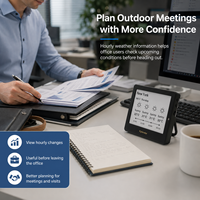 Kylendar Mini 4.2" Tableau de bord météo numérique de bureau avec Wi-Fi, affichage de la date, de l'heure, de la température et des prévisions météo, calendrier de bureau pour poste de travail