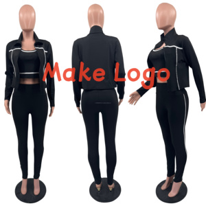 Ensemble de yoga tendance à prix bas, vente en gros, haute qualité, respirant, ensemble 3 pièces, vêtements de sport décontractés pour femmes - Product Image 2