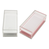 Ensemble professionnel de plateaux à cils en acrylique transparent, organisateur de palette pour extensions de cils, support réutilisable pour plateau à cils, outil de salon