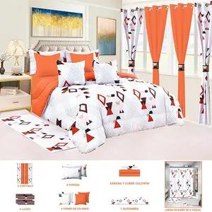 3d Impresso Floral Colcha cama cortina conjunto Com Cortinas Tecido 12pcs Queen Size Folha de Cama Set Com Cortinas E Travesseiro