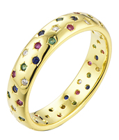 Bague de fiançailles QX personnalisée OEM pour femme, en zircon cubique coloré, plaquée or 18 carats, bijoux fins de luxe, argent 925, pour fête et mariage