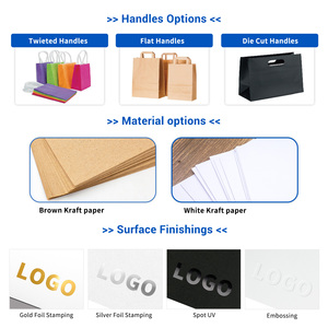 Vente en gros de sacs en papier SOS imprimés personnalisés sacs en papier kraft recyclables à fond plat pour l'emballage des aliments avec autocollant - Product Image 2