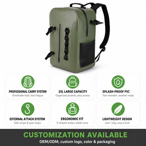 25L/30L Waterproof Hiking <b>Backpack</b> PVC, Lightweight Outdoor Camping Travel Daypack with Breathable Carry System - Product Image 1