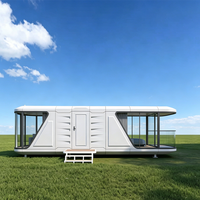 Maison-capsule en aluminium K7, alimentée à l'énergie solaire, mobile, portable, moderne, pour hôtel, bureau, cuisine, appartement, salon, éco-responsable