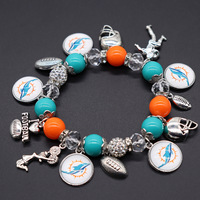 Nouveauté mode : Bracelet élastique perlé NFL 32 équipes de football – Bracelets Steelers et Saints