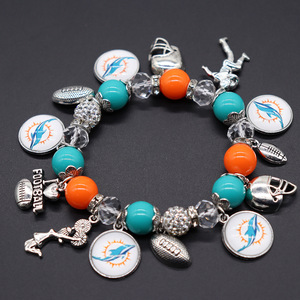 Pulsera Elástica con Cuentas de los 32 Equipos de la <span class=keywords><strong>NFL</strong></span>, Última Moda en Venta, Pulseras de los Steelers y los Saints - Product Image 6