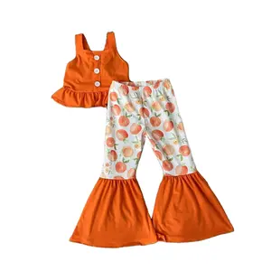 Grosir Baju Anak Perempuan Bayi Balita Baju Atasan Katun dengan Pita Kulit Sapi Besar Celana Cutbrai Bel Set Baju Anak Perempuan