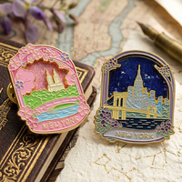 Aimant de réfrigérateur personnalisé en métal 3D avec design New York City Skyline Shaker, magnifique aimant émaillé à paillettes liquides et sable mouvant