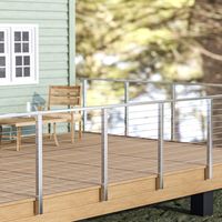 Poteaux latéraux modernes en acier inoxydable sans cadre pour balustrade de balcon et d'escalier, finition résistante à la rouille pour jardin et villa