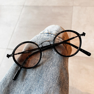 เฉียนไนแว่นกันแดดทรงกลม UV400 ประเภท 3 ที่บังแดด ยูนิเซ็กส์ กรอบสีน้ำเงิน เลนส์พีซี สีแชมเปญอ่อน F3-5157 - Product Image 5