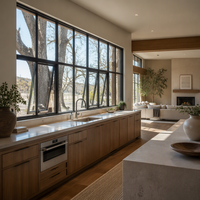 Fenêtres et portes à battants en aluminium sur mesure de luxe, double vitrage trempé Low-E isolant, design moderne pour toute la maison et la menuiserie.