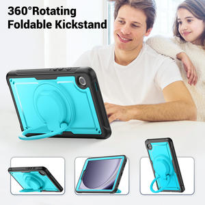 Pour <span class=keywords><strong>Samsung</strong></span> Galaxy Tab A9 étui en TPU avec poignée rotative 360 bandoulière détachable Position précise du trou - Product Image 6