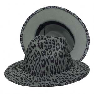 Sombreros de Fiesta y Viaje de Ala Ancha con Diseño de Leopardo y Guepardo, Estilo Trilby Unisex para Niños, con Base Roja - Product Image 3