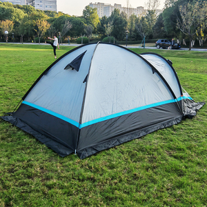 Extérieur Imperméable <span class=keywords><strong>1</strong></span> Chambre <span class=keywords><strong>1</strong></span> Salon Dôme Tente Familiale Double Couche Fibre De Verre Poteau Camping 2 Personnes Tente De Plage Avec Jupe - Product Image 1