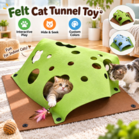 Tunnel pour chat en feutre PET, abri interactif, tente de jeu pliable, grotte pour chat d'intérieur, couleur et taille personnalisées OEM