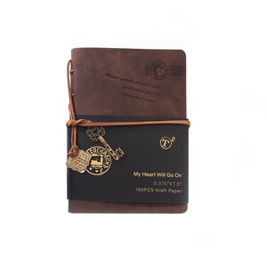 Diario Retro Vintage con Encuadernación Térmica, Tapa Blanda con Correa de Cuero, Páginas Interiores de Papel Kraft en Blanco, Diseño de Hojas Sueltas con Pliegue Francés - Product Image 2