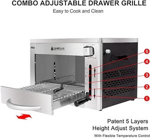 Réchaud de barbecue portable à gaz extérieur à chauffage rapide et efficace, <span class=keywords><strong>cuisson</strong></span> <span class=keywords><strong>verticale</strong></span>, brûleur unique en acier inoxydable, gaz propane - Product Image 5