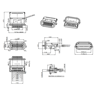 محول <span class=keywords><strong>USB</strong></span> OTG من ذكر إلى أنثى بـ 8 سنون لنظام iOS، موصل <span class=keywords><strong>USB</strong></span> من النوع C مع حلقات إحكام وفتحات للبراغي - Product Image 5