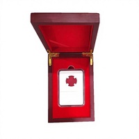 Boîte cadeau HANWEN de luxe en bois écologique en MDF, rectangulaire, pour une seule pièce de monnaie NGC PCGS, protection artisanale