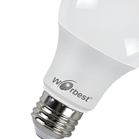 Ampoule LED A19 Dimmable et Réglable Worbest 800lm 9W Culot E26 Haute Fiabilité AC120V Homologuée UL/cUL
