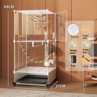 Grande cage à oiseaux en métal pour perroquets, perruches, calopsites, canaris et autres oiseaux de compagnie