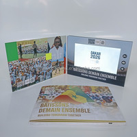 Carte de vœux personnalisée avec écran LCD de haute qualité, 7 pouces, couverture rigide A5, brochure vidéo LCD pour le marketing d'entreprise