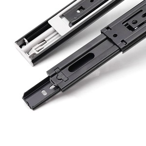 Thickened Three-section Steel Ball Guide Rail Mute Buffer Drawer Rail Damping Rebound Slide Rail Quality Creative Design - Product Image 1