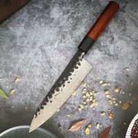 Pisau koki karbon tinggi Jepang 3 lapis 9Cr18MoV pisau dapur dengan pegangan kayu eboni Damaskus