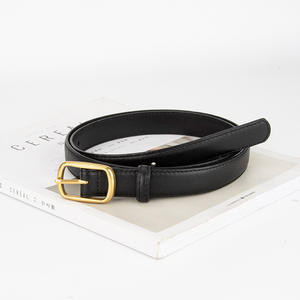 High End Rindsleder Gürtel Frauen Gold Pin Schnalle Echte Ledergürtel breit 2,3 cm - Product Image 4