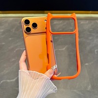 Coque de téléphone transparente antichoc rigide avec oreilles de chat de dessin animé mignonnes pour iPhone 17 16 15 Pro Max 14 Plus 12 11 13 Air